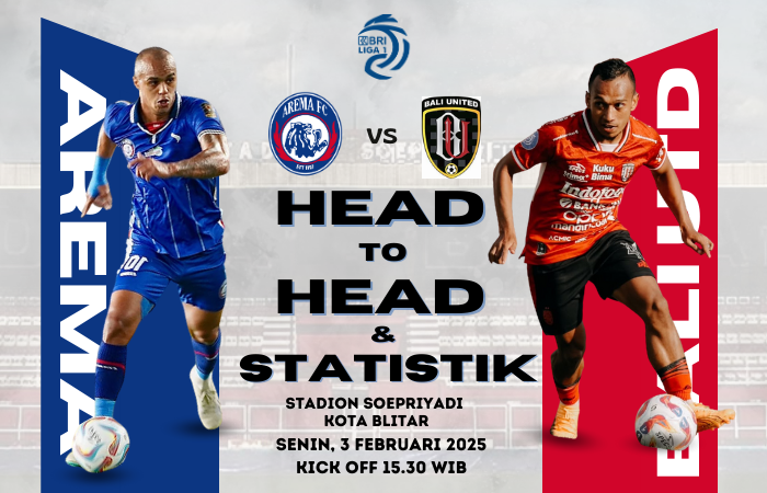 SERU: Arema FC vs Bali United pekan ke-21 BRI Liga 1 2024/2025 akan digelar  di Stadion Soeprijadi, Kota Blitar, Senin (3/2).