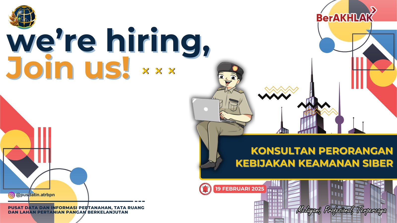 Pusdatin ATR/BPN Membuka Lowongan Konsultan Perorangan Kebijakan Keamanan Siber