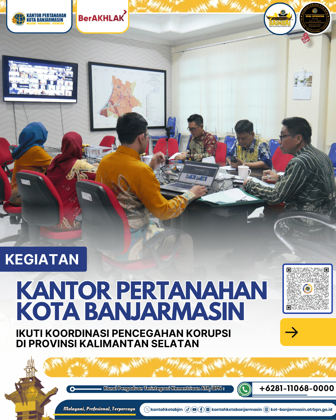 Kantor Pertanahan Kota Banjarmasin Ikuti Koordinasi Pencegahan Korupsi di Provinsi Kalimantan Selatan