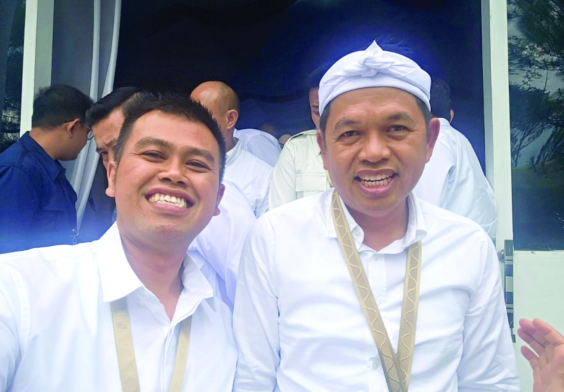 SERU: Mas wali Kota Blitar bersama Gubernur Jawa Barat Dedi Mulyadi di sela-sela kegiatan retret di Magelang.
