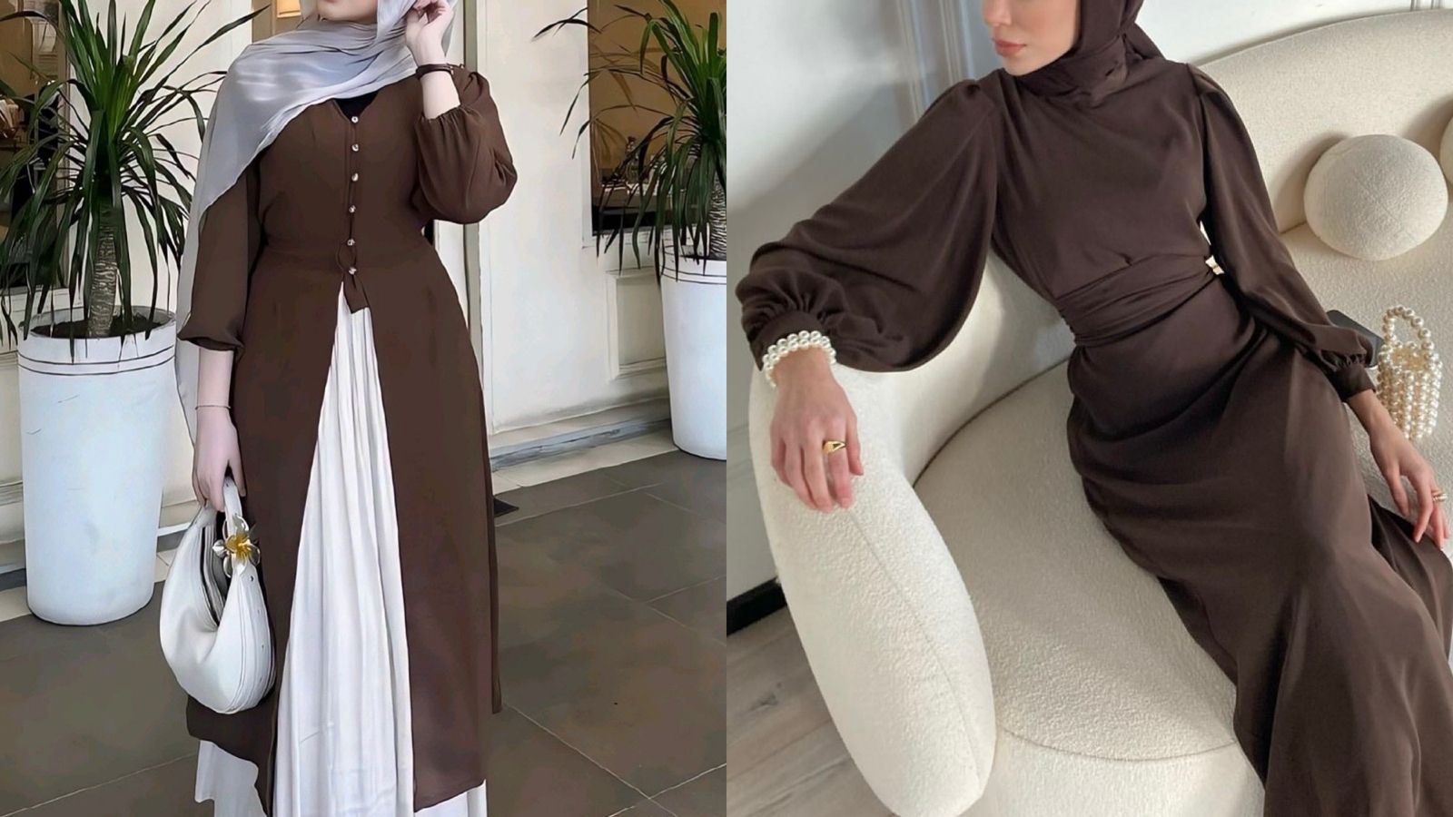 Pesona Warna Coklat Mahogany Inspirasi Outfit Lebaran 2025