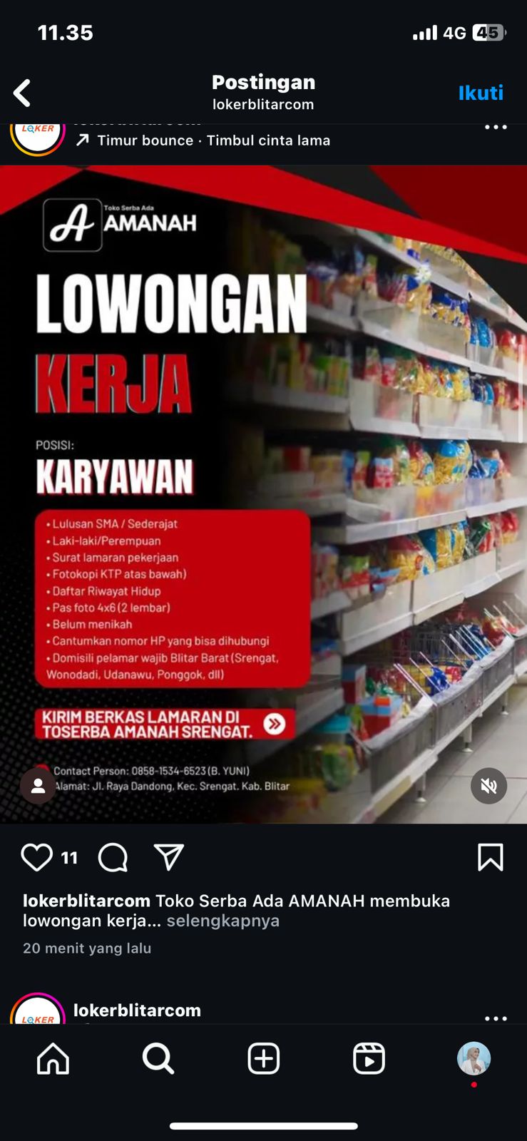 loker blitar terbaru