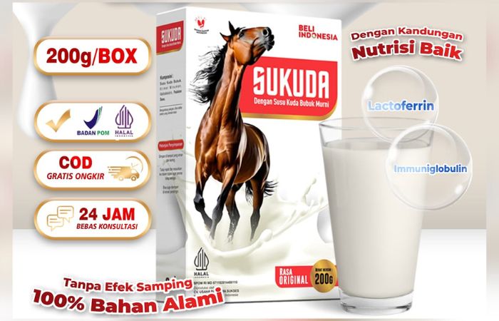 SUKUDA, susu kuda liar yang memiliki kandungan nutrisi baik dan sudah bersertifikat BPOM dan Halal