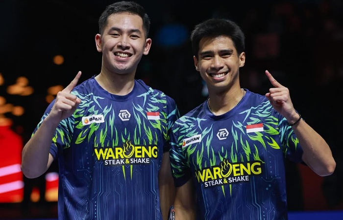 Ganda putra Sabar - Reza saat bermain dj Indonesia Open 2025