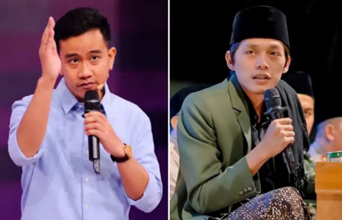 Foto kiri, Wapres Gibran Rakabuming Raka. Foto kanan, Pengasuh Majlis Sabilu Taubah, Desa Karanggayam, Kecamatan Srengat, Kabupaten Blitar.