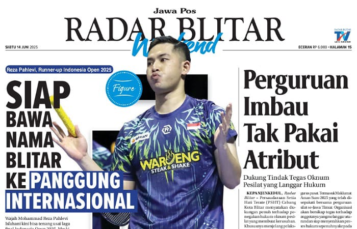 tangkapan layar foto Reza Pahlevi di kora Radar Blitar terbit 14 Juni