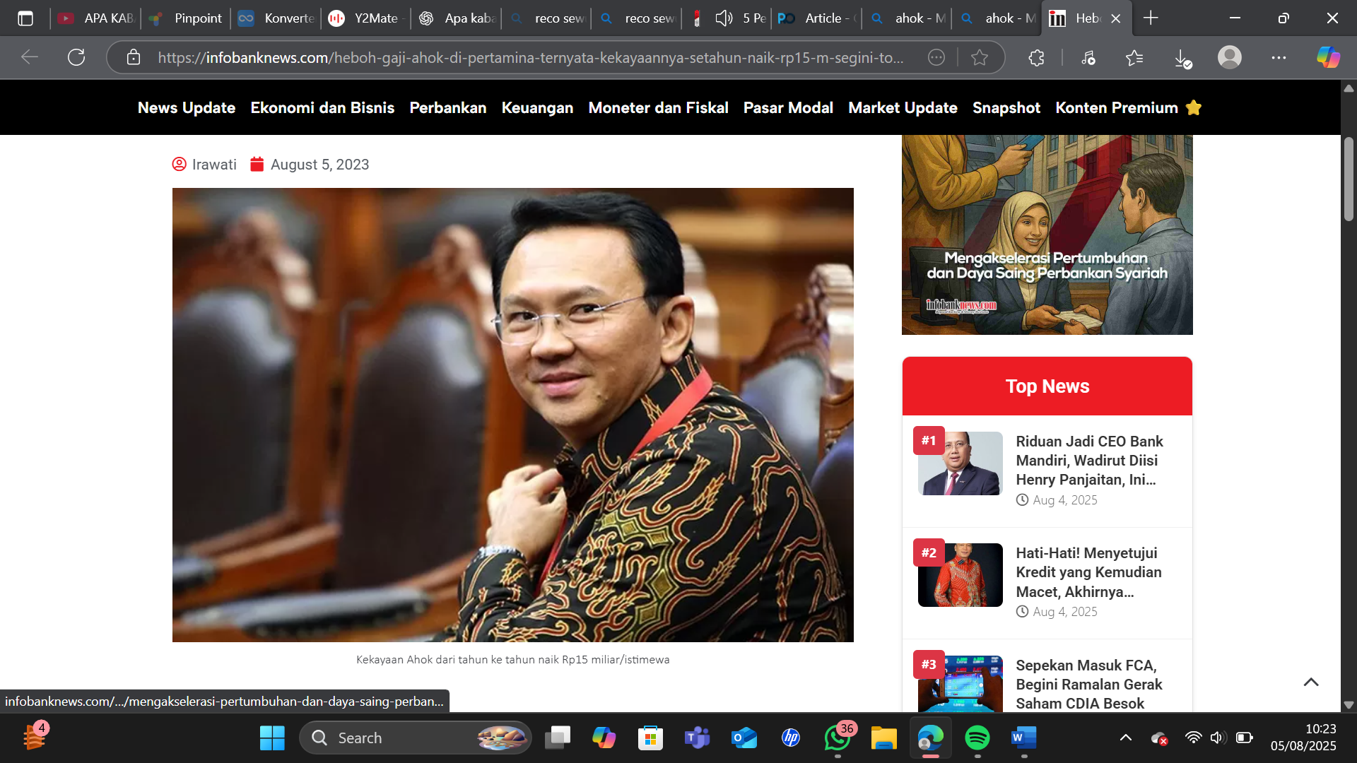 Foto Ahok (Dikutip dari infobanknews.com)