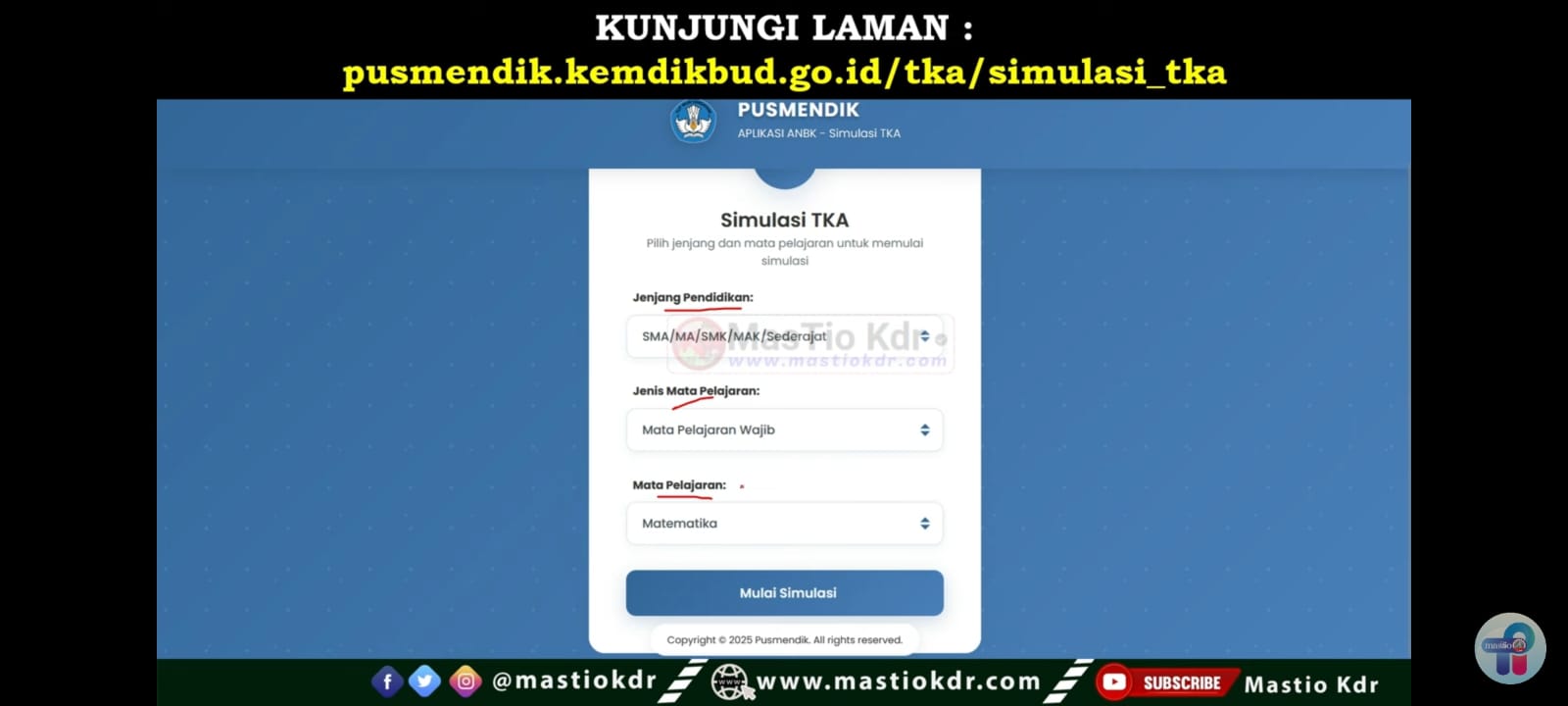 TKA 2025: Mata Pelajaran Wajib dan Pilihan yang Bisa Dikerjakan di Simulasi TKA Online 2025