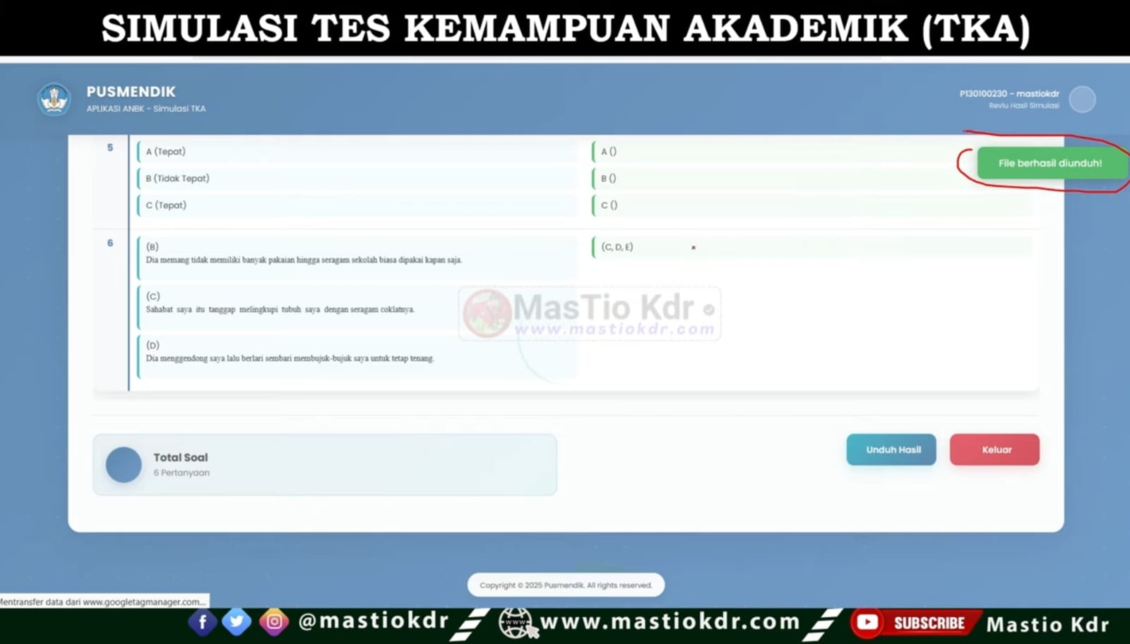Review Hasil Simulasi TKA Online 2025 Bisa Diunduh, Begini Cara Cek Skor Latihan