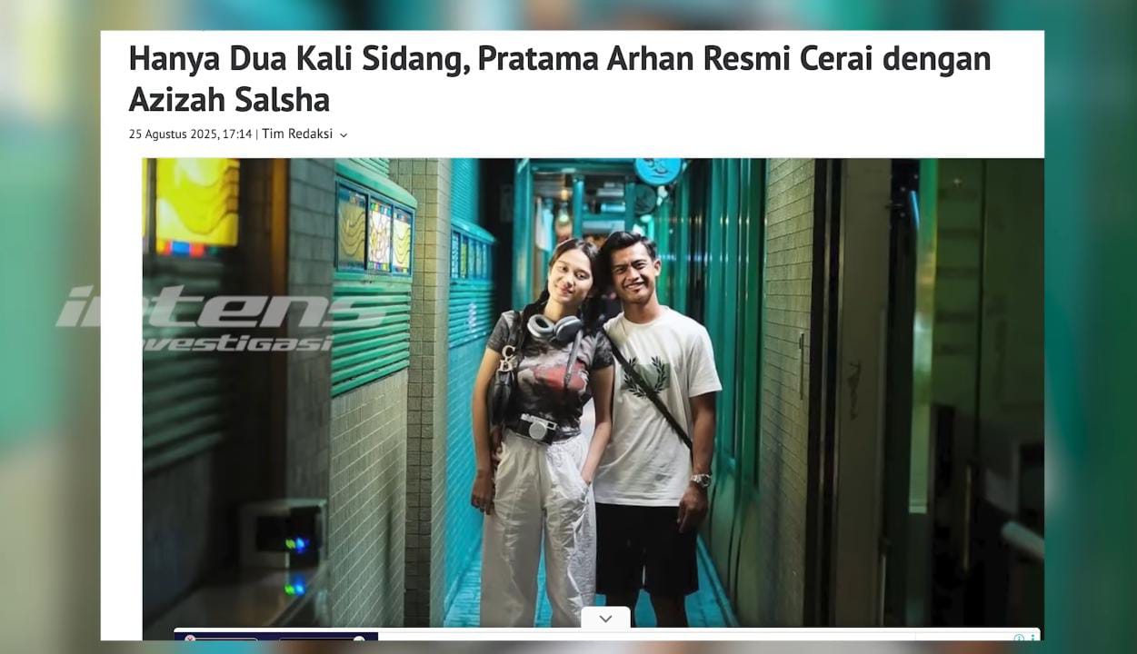 Kabar mengejutkan datang dari dunia sepak bola sekaligus jagat hiburan tanah air. Pemain Timnas Indonesia, Pratama Arhan gugat cerai Azizah Salsa di Pengadilan Agama Tigaraksa, Tangerang.