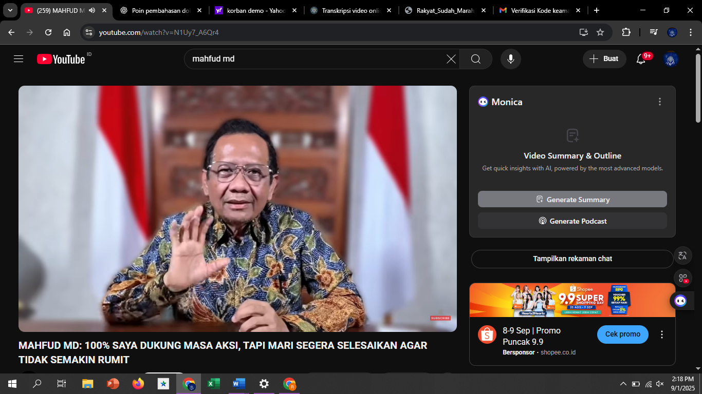 Menko Polhukam, Mahfud MD nyatakan dukungannya terhadap aksi massa