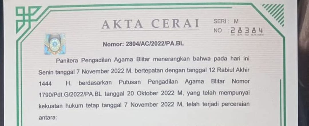Kapan Akta Cerai Bisa Diambil? Ini Penjelasan dari Pengadilan Agama