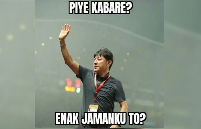 Meme shin tae-yong karena timnas u23 Indonesia gagal lolos afc u23 2026