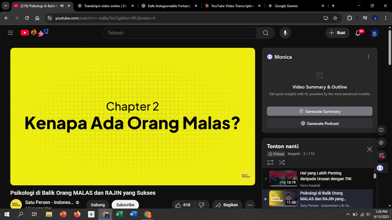 Pertanyaan &ldquo;mana yang lebih menentukan kesuksesan, rajin atau malas?&rdquo; sebenarnya keliru.