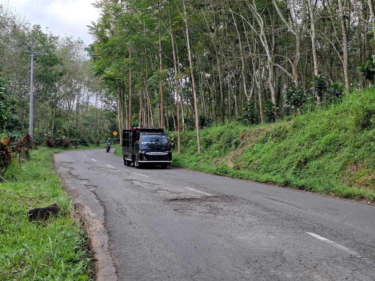 ⁠Jalan Rusak di Ngadirenggo Blitar Ini Hubungkan Akses Penting Perkebunan, Kapan Diperbaiki?