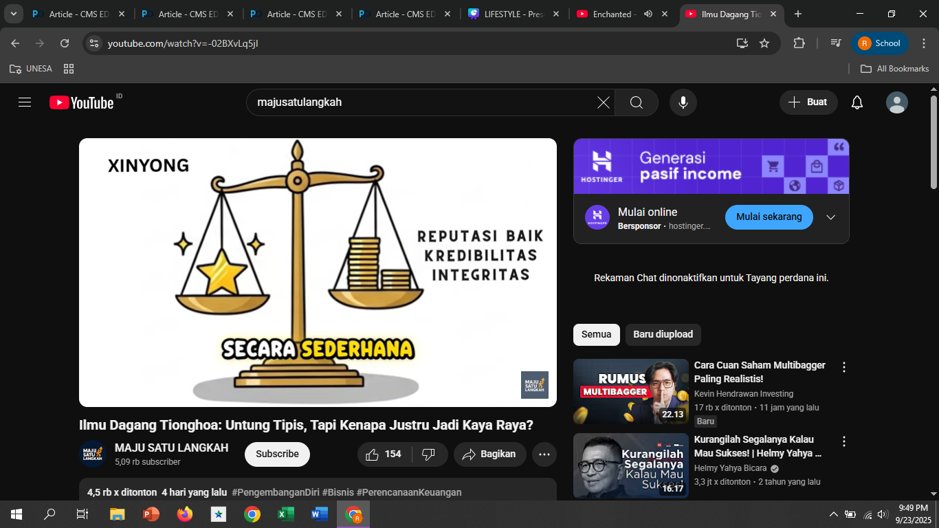 Kesuksesan bisnis etnis Tionghoa di Indonesia bukanlah kebetulan atau faktor genetik, tapihasil dari sistem operasi mental
