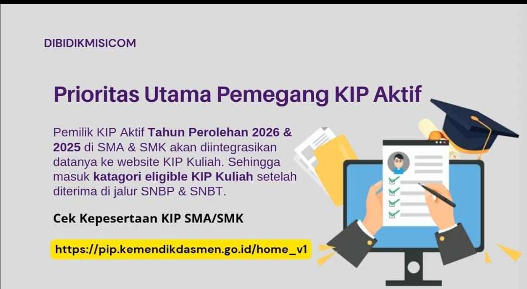 Ranking 35 pun Bisa Kuliah Gratis! KIP Kuliah 2026 Tak Lagi Lihat Peringkat Sekolah