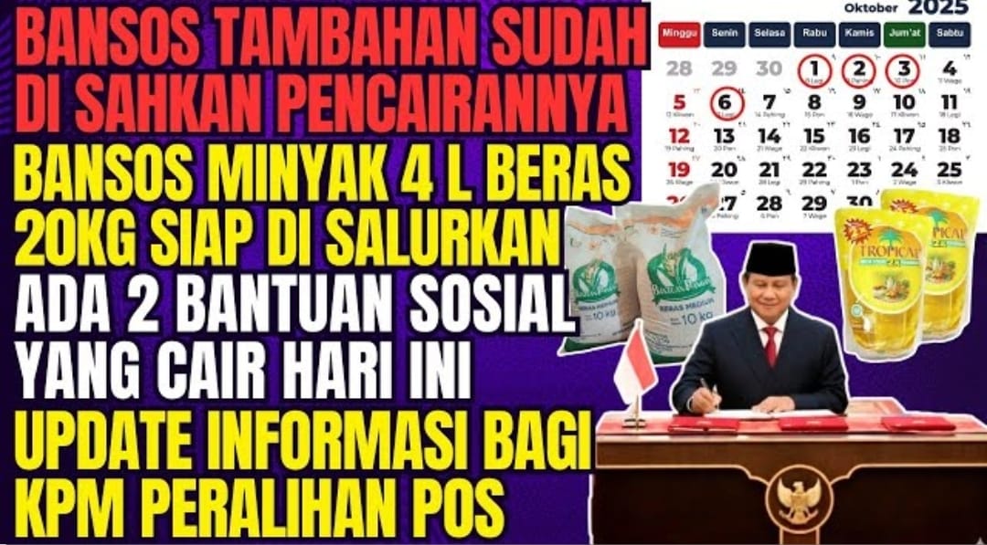 Update Lengkap Bansos September&ndash;Oktober 2025: Beras 20 Kg, Minyak 4 Liter, PKH-BPNT, hingga PIP Cair