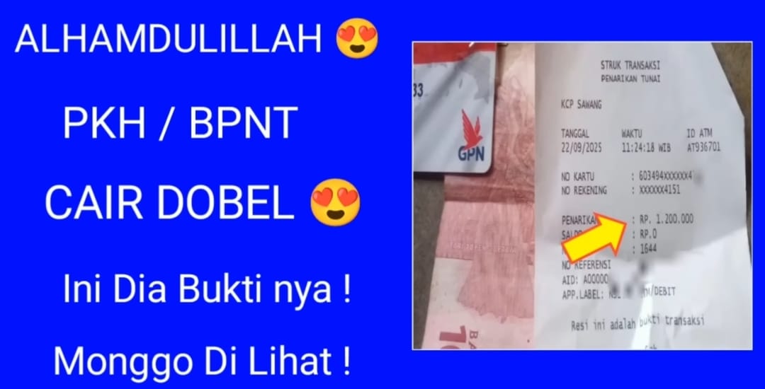 Cair Dobel! PKH dan BPNT 2025 Tiba-Tiba Masuk Rekening, Penerima Kaget Tarik Rp1,2 Juta
