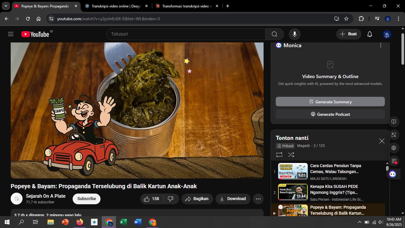 Sebelum kemunculan Popeye, bayam bukanlah sayuran populer di meja makan Amerika.