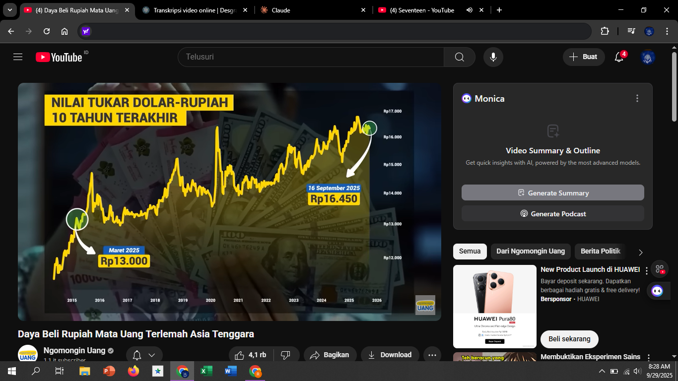 Nilai tukar rupiah terhadap dolar Amerika Serikat mengalami penurunan drastis dalam 10 tahun terakhir