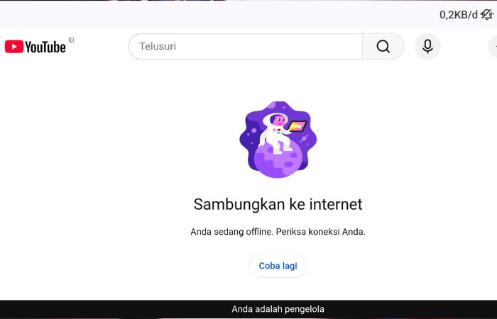 Tangkapan layar aplikasi YouTube Down, pengguna tidak bisa mengakses video