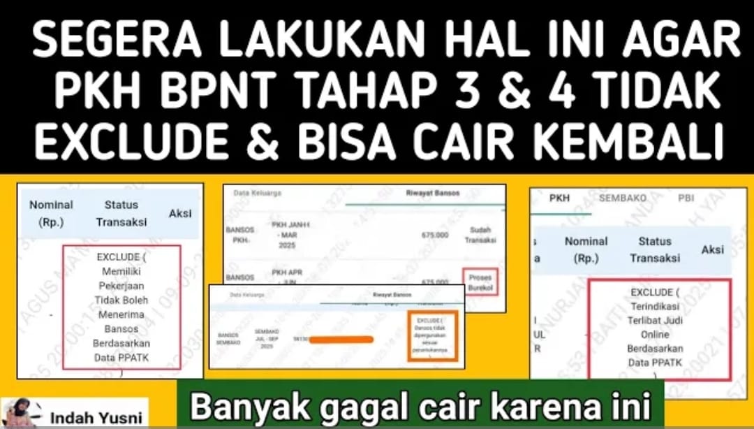Bansos Tahap 4 Tak Cair karena Status Exclude? Ini 7 Langkah agar PKH dan BPNT Bisa Aktif Kembali