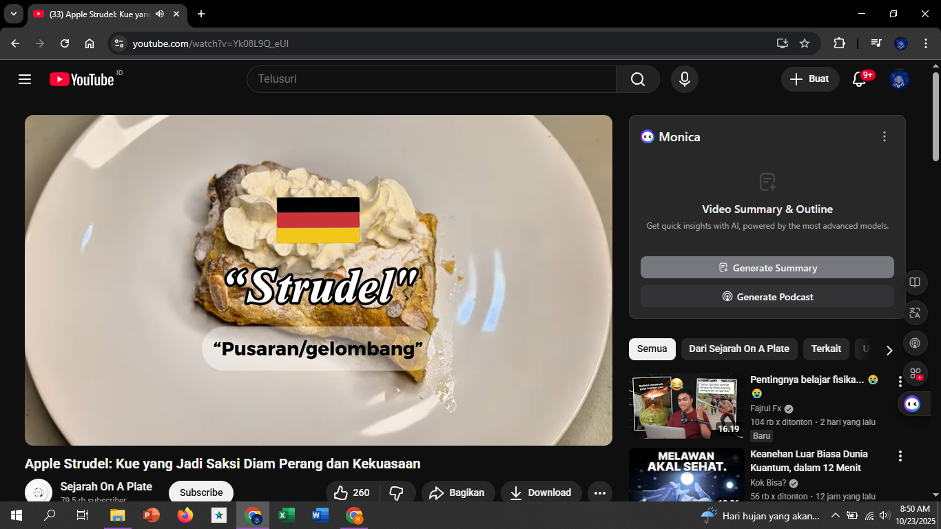 makanan seperti Apple Strudel kemudian digunakan sebagai simbol