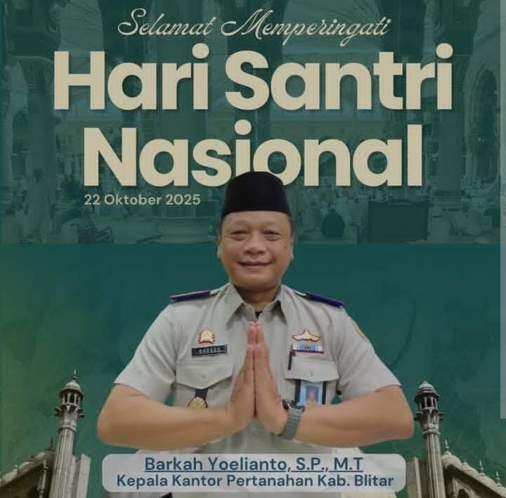 Kantor Pertanahan Kabupaten Blitar Ajak Santri Jaga Iman dan Persatuan di Hari Santri Nasional 2025