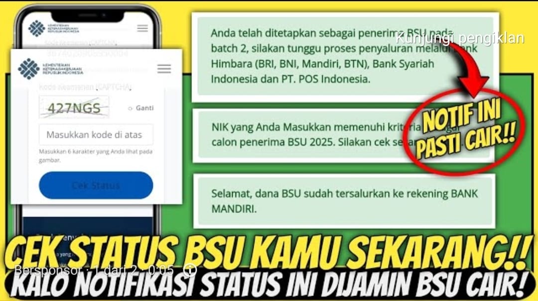 Cara Cek Status BSU 2025 di bsu.kemnaker.go.id, Tanda Ini Bukti Dana Sudah Cair ke Rekening