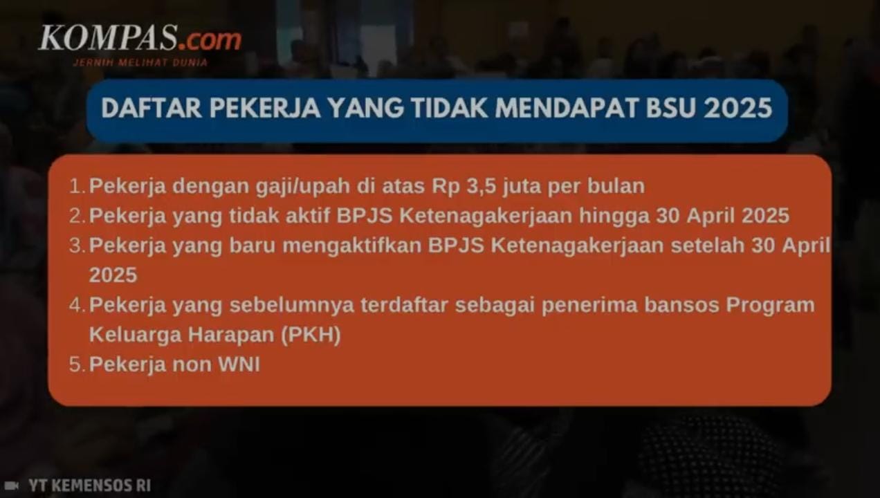 BSU 2025 Cair Rp600 Ribu, Ini 5 Golongan Pekerja yang Tidak Bisa Menerima Bantuan