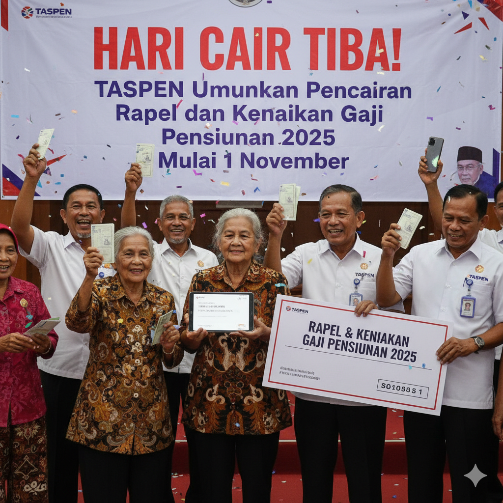 Hari Cair Tiba! TASPEN Umumkan Pencairan Rapel dan Kenaikan Gaji Pensiunan 2025 Mulai 1 November