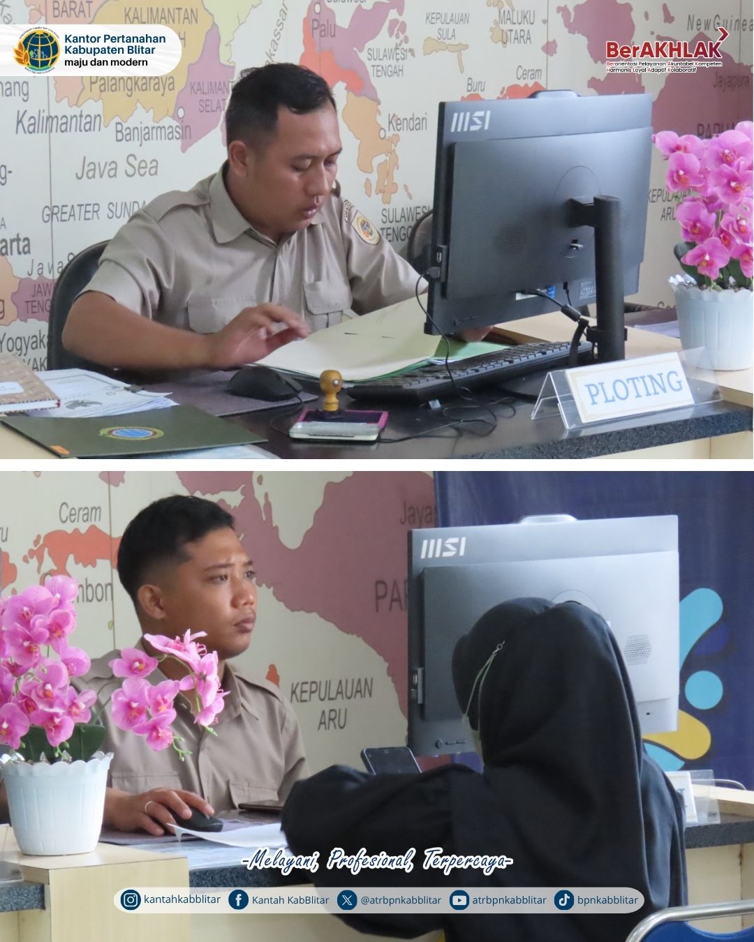 Aktivitas loket pelayanan hari senin