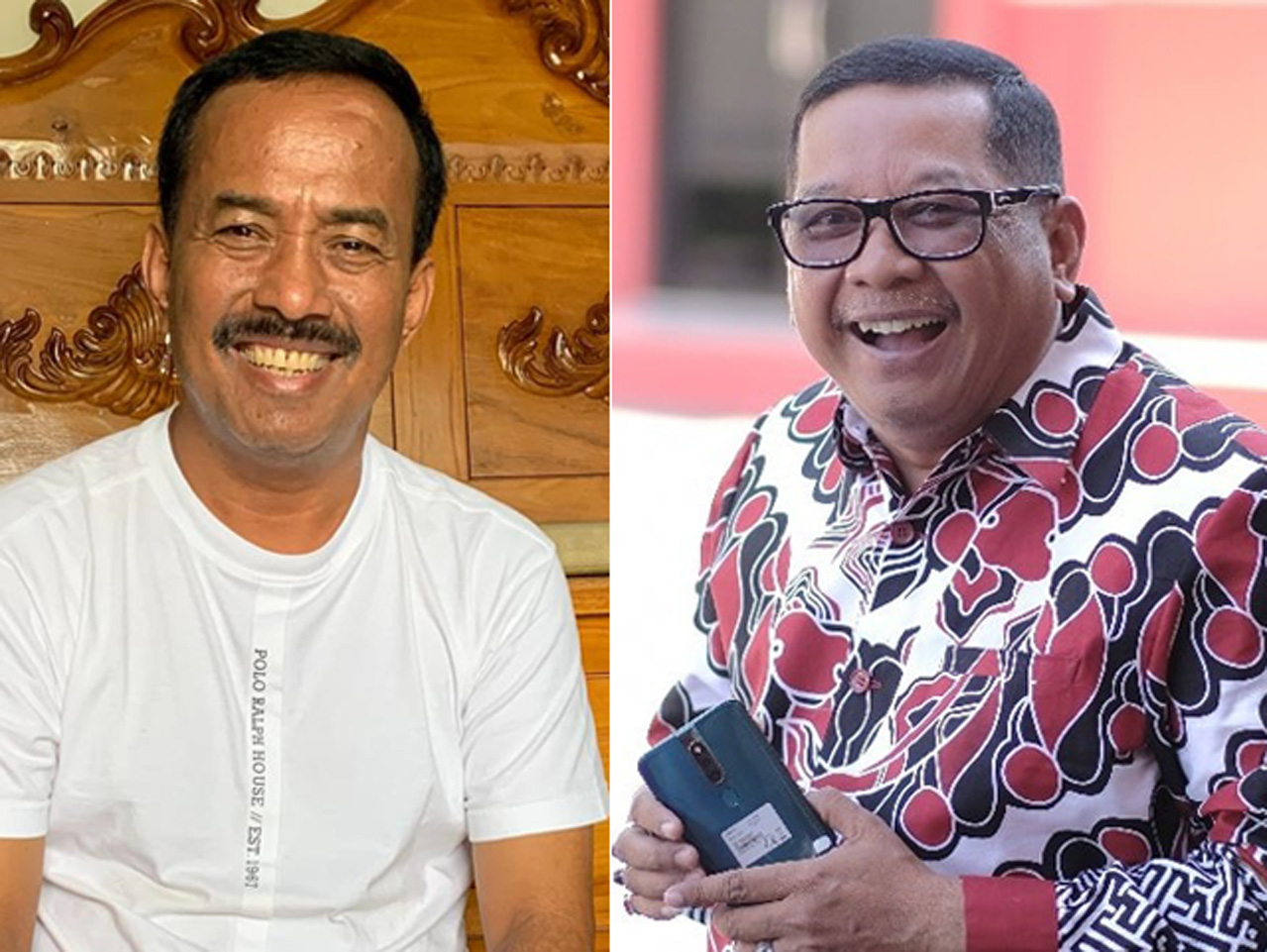 SATU WILAYAH: Samanhudi Anwar dan Yudi Meira bersaing memperebutkan kursi Ketua DPC PDIP Kota Blitar untuk lima tahun ke depan.