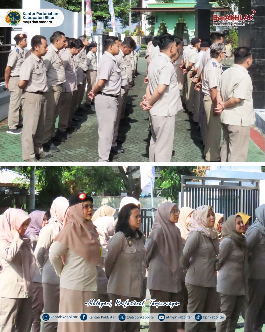 Kegiatan rutin apel pagi Kantor Pertanahan Kabupaten Blitar