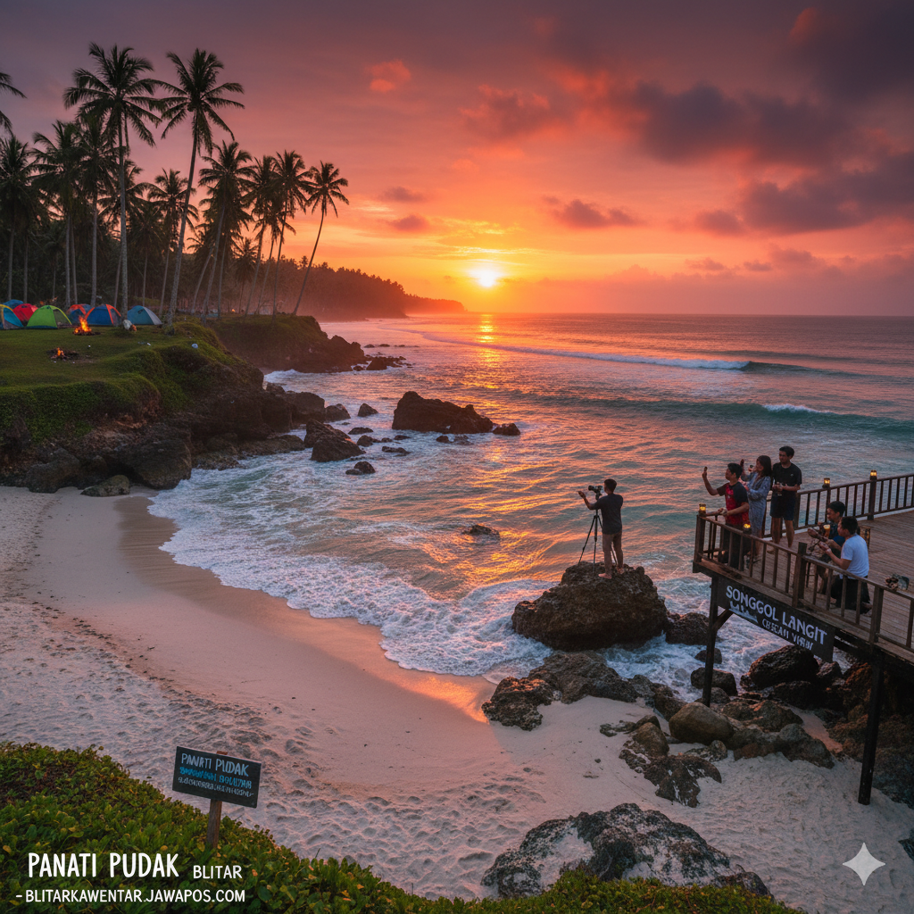 Pantai Pudak Blitar tawarkan pasir putih, sunset indah, dan camping seru di Songgol Langi