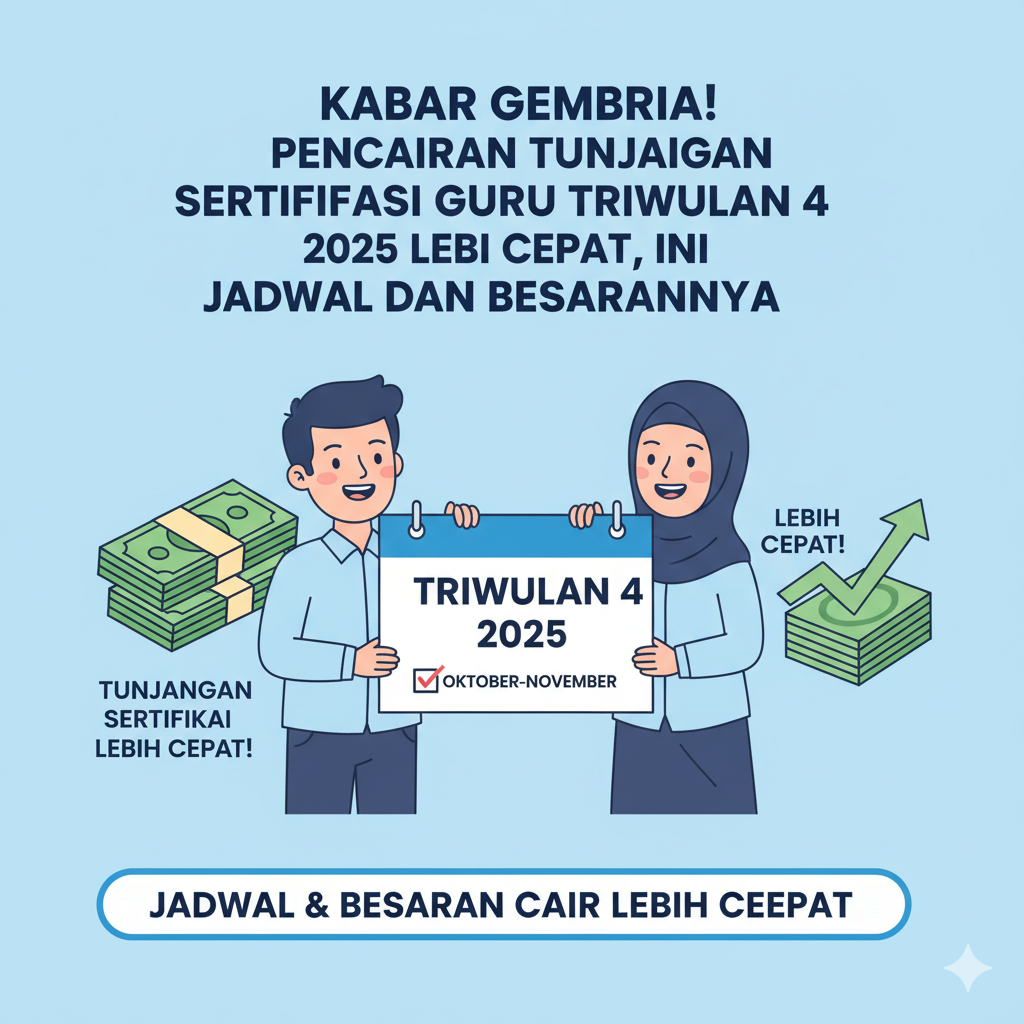 Percepatan pencairan tunjangan sertifikasi guru triwulan 4 2025 ini tentu menjadi angin segar
