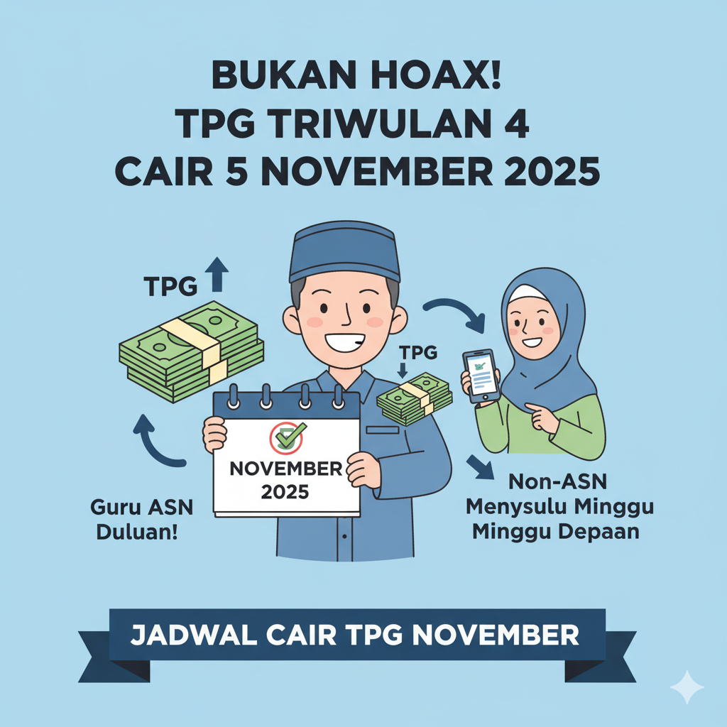 TPG triwulan 4 cair 5 November 2025! Guru ASN duluan, non-ASN menyusul.