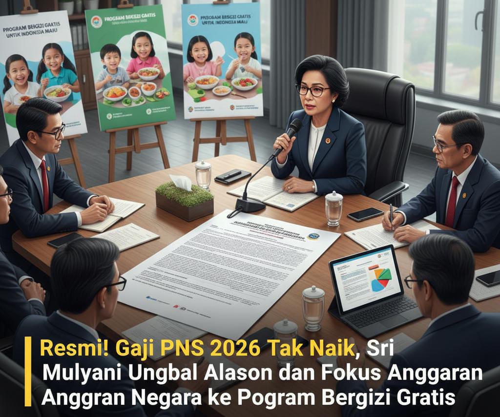 Resmi! Gaji PNS 2026 Tak Naik, Sri Mulyani Ungkap Alasan dan Fokus Anggaran Negara ke Program Bergizi Gratis