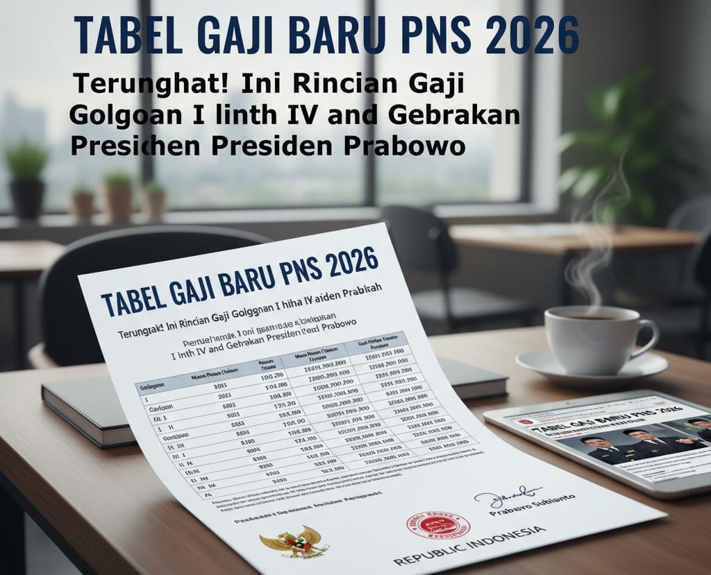 Tabel Gaji Baru PNS 2026 Terungkap! Ini Rincian Gaji Golongan I hingga IV dan Gebrakan Presiden Prabowo