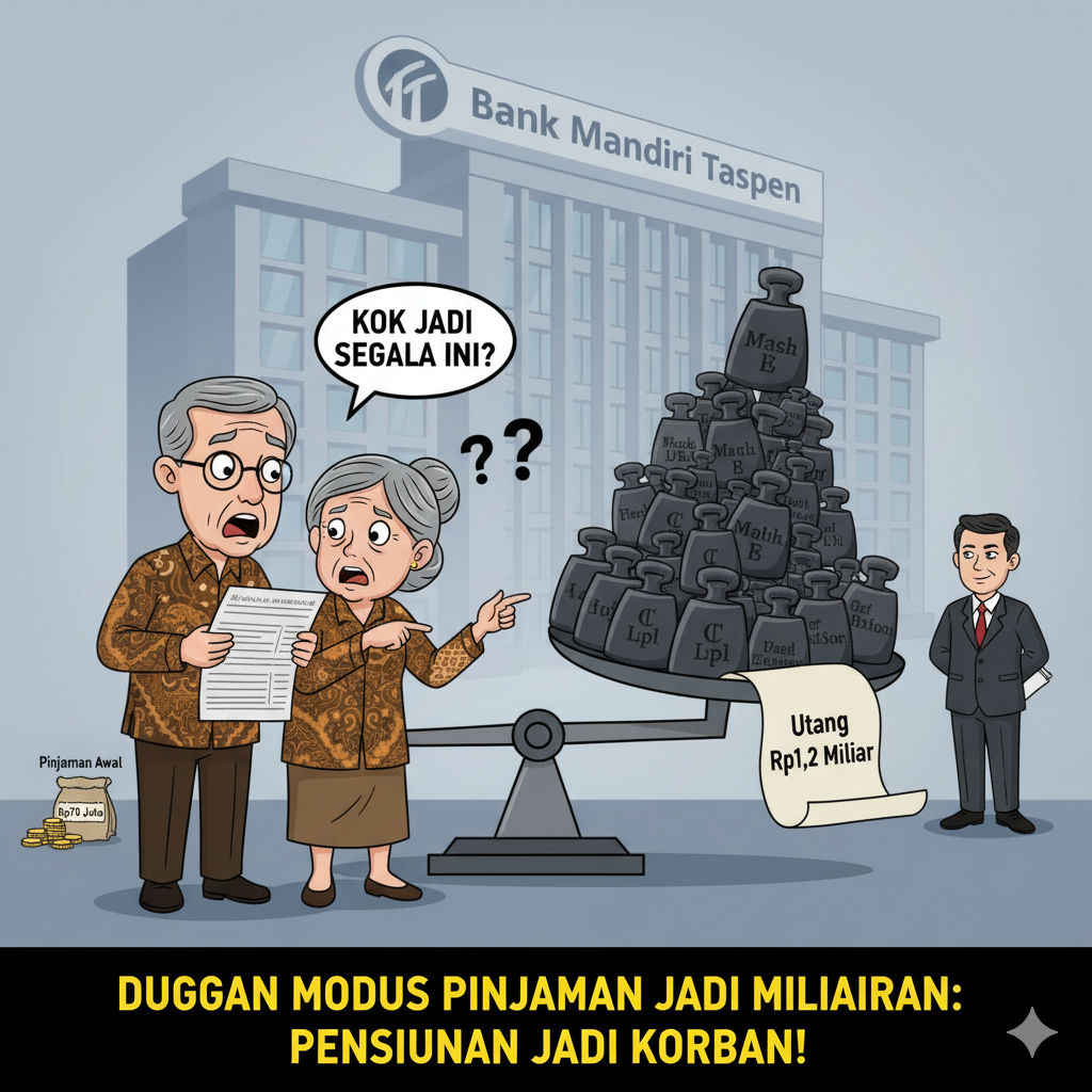 Pensiunan PNS di Medan pinjam Rp70 juta di Bank Mandiri Taspen tapi ditagih Rp1,2 miliar
