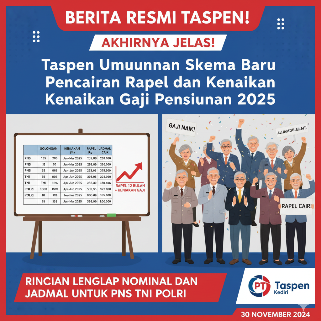 Taspen umumkan skema baru pencairan rapel dan kenaikan gaji pensiunan 2025!