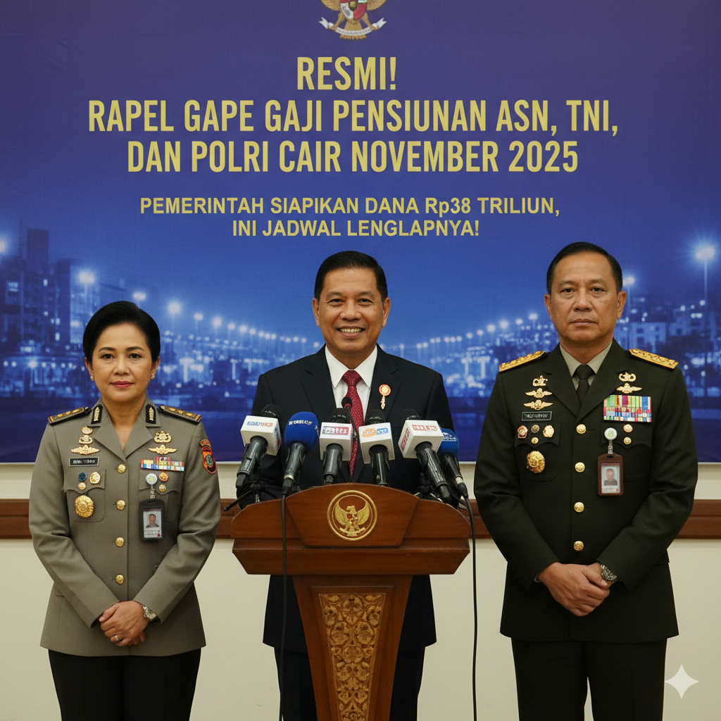 Resmi! Rapel Gaji Pensiunan ASN, TNI, dan Polri Cair November 2025 &mdash; Pemerintah Siapkan Dana Rp38 Triliun, Ini Jadwal Lengkapnya!
