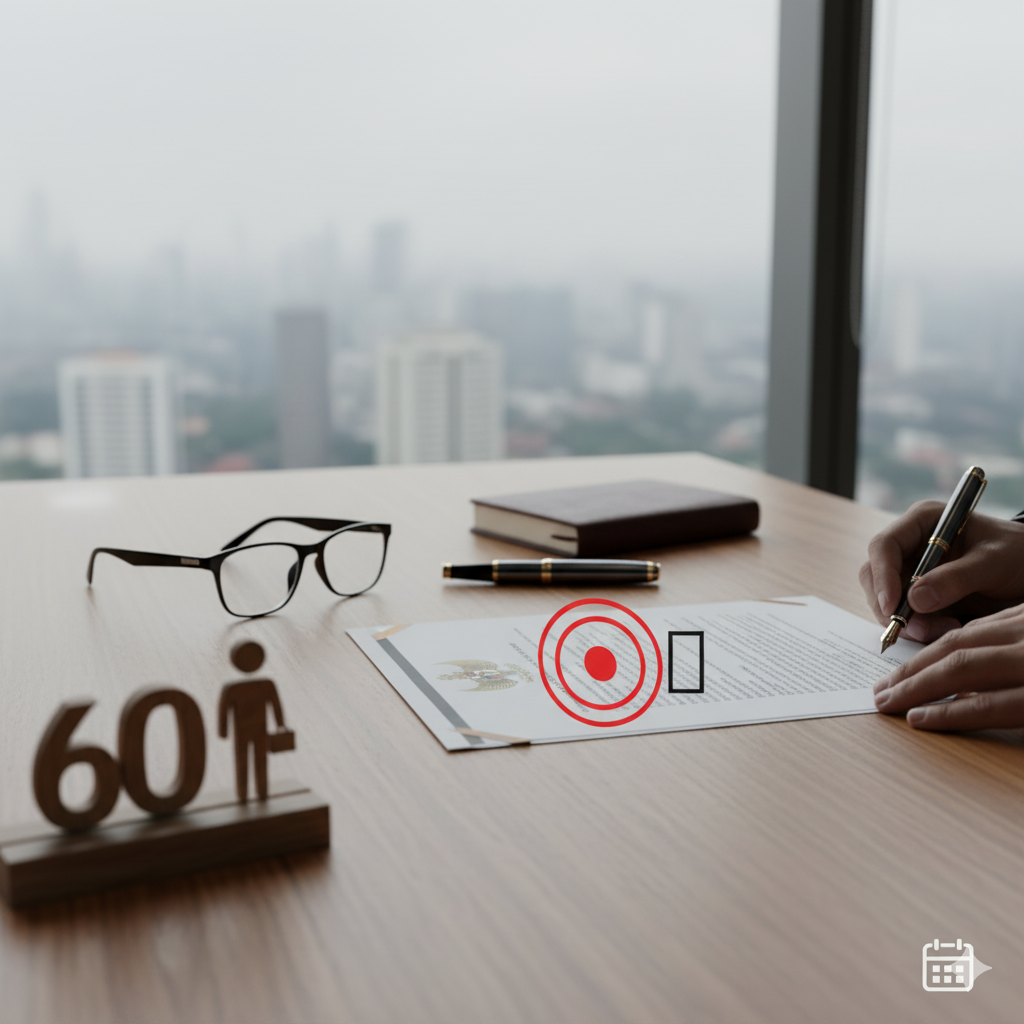 Batas usia pensiun PNS resmi berlaku sesuai UU ASN 2023. JPT pensiun 60 tahun, administrator 58 tahun.