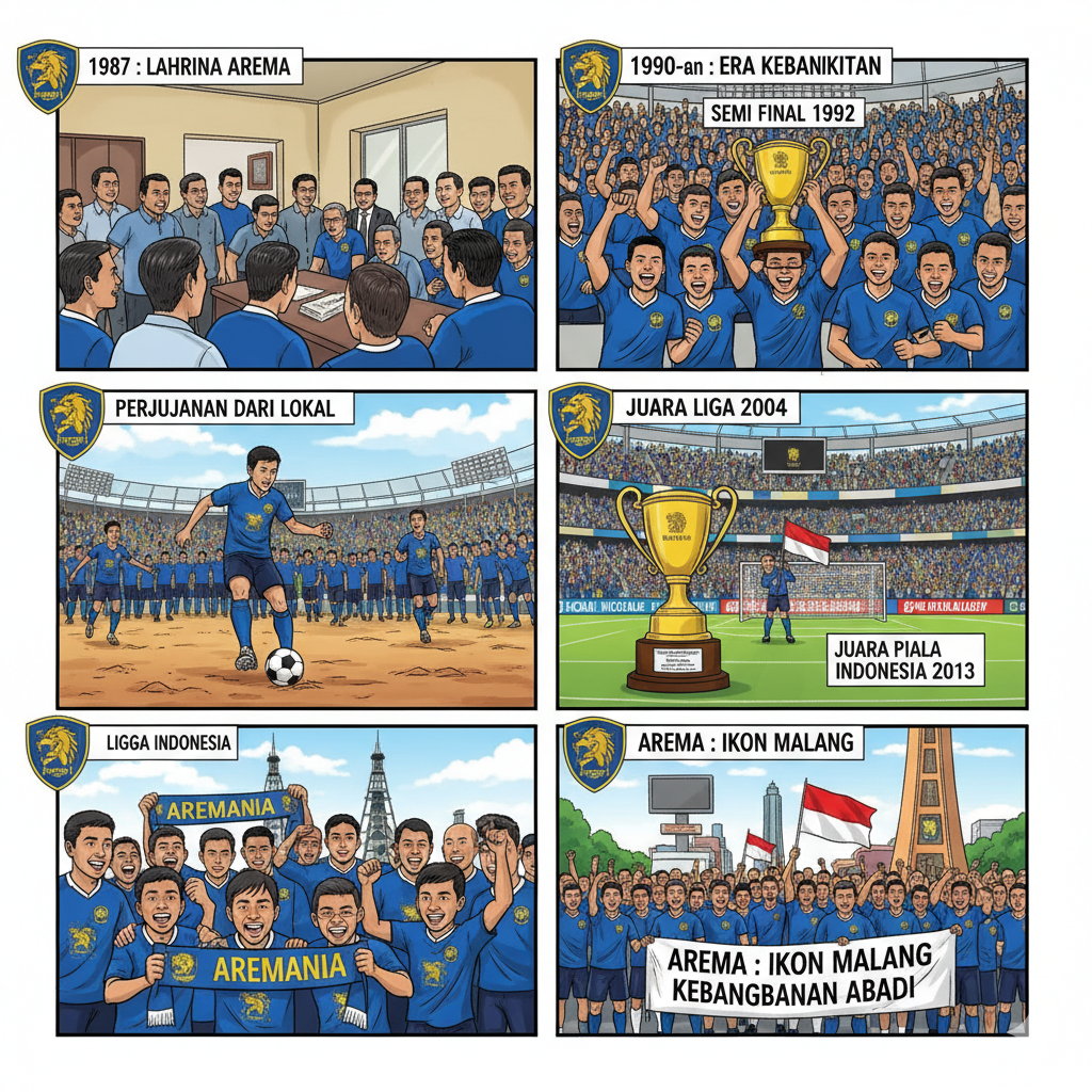 Kisah Lahirnya Klub Kebanggaan Malang dari Pertemuan Kecil hingga Raksasa Liga Indonesia