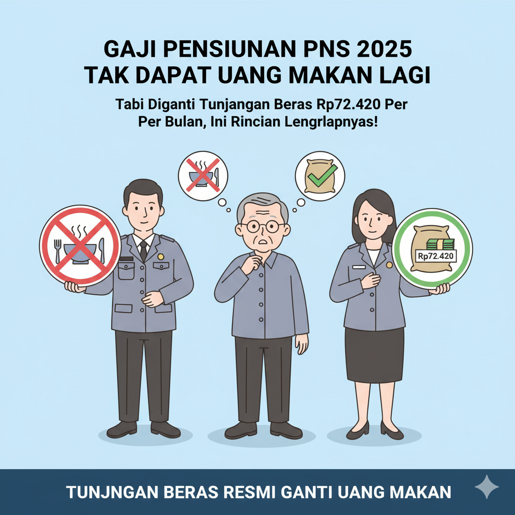 Gaji pensiunan PNS 2025 tak dapat uang makan, diganti tunjangan beras Rp72.420 per bulan
