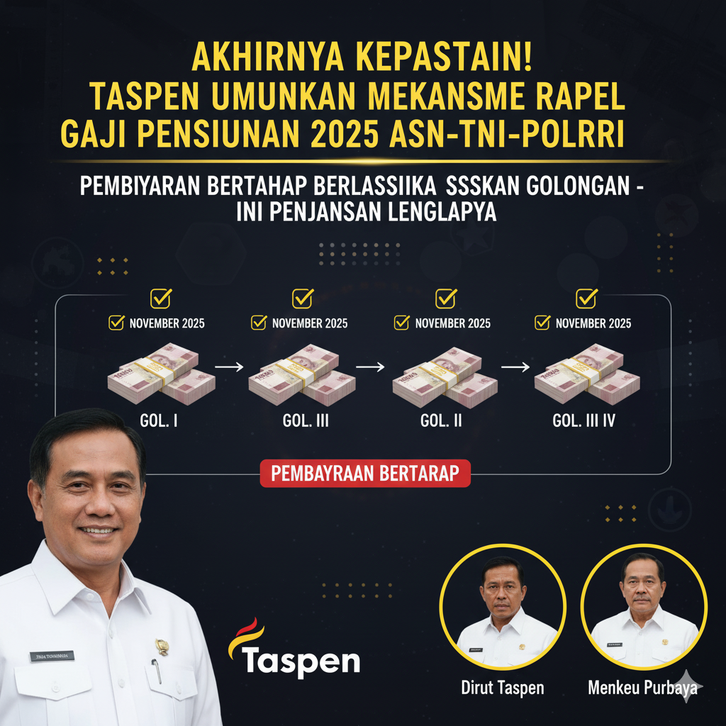 Taspen umumkan mekanisme rapel gaji pensiunan 2025 ASN-TNI-Polri.