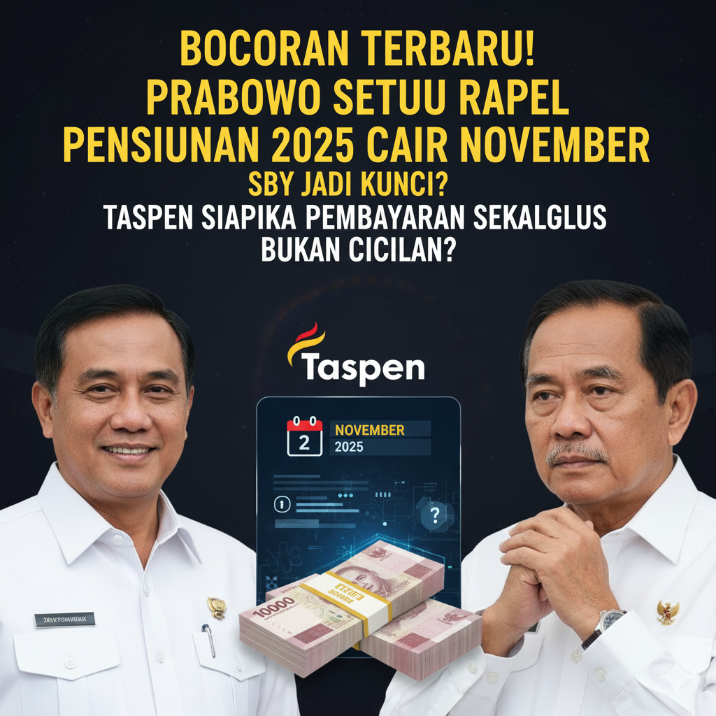 Rapel pensiunan 2025 cair November sekaligus! Prabowo setuju, Taspen siap bayar.