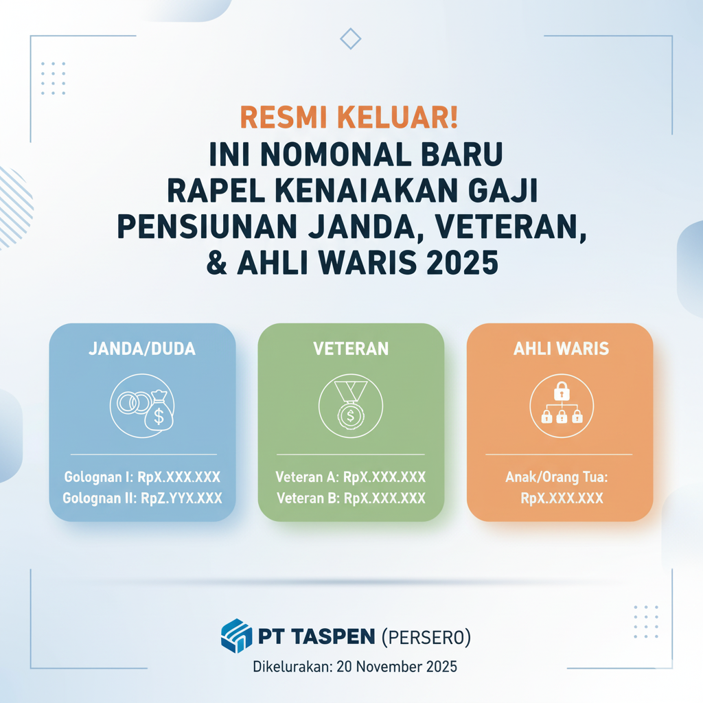 Resmi Keluar! Ini Nominal Baru Rapel Kenaikan Gaji Pensiunan Janda Duda Veteran dan Ahli Waris 2025
