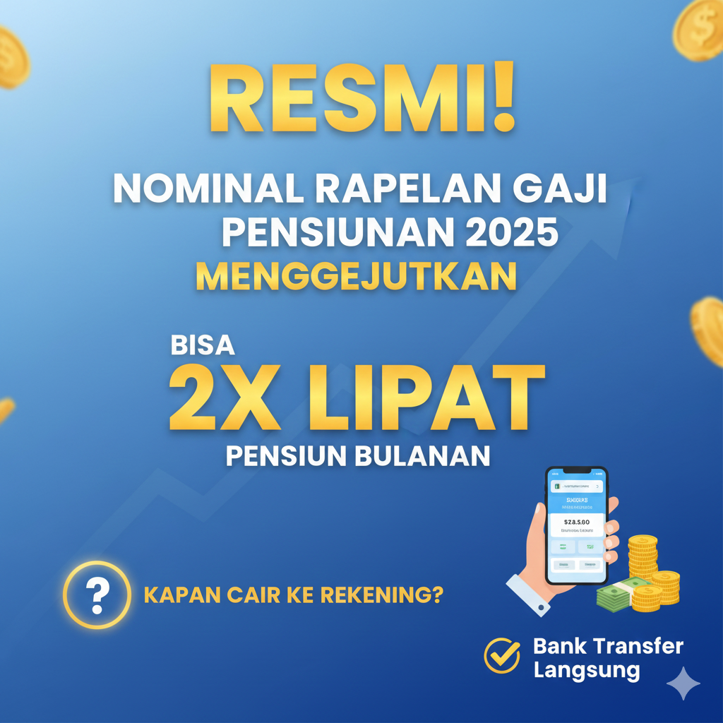 Nominal rapelan gaji pensiunan 2025 resmi diumumkan! Bisa 2 kali lipat pensiun bulanan.
